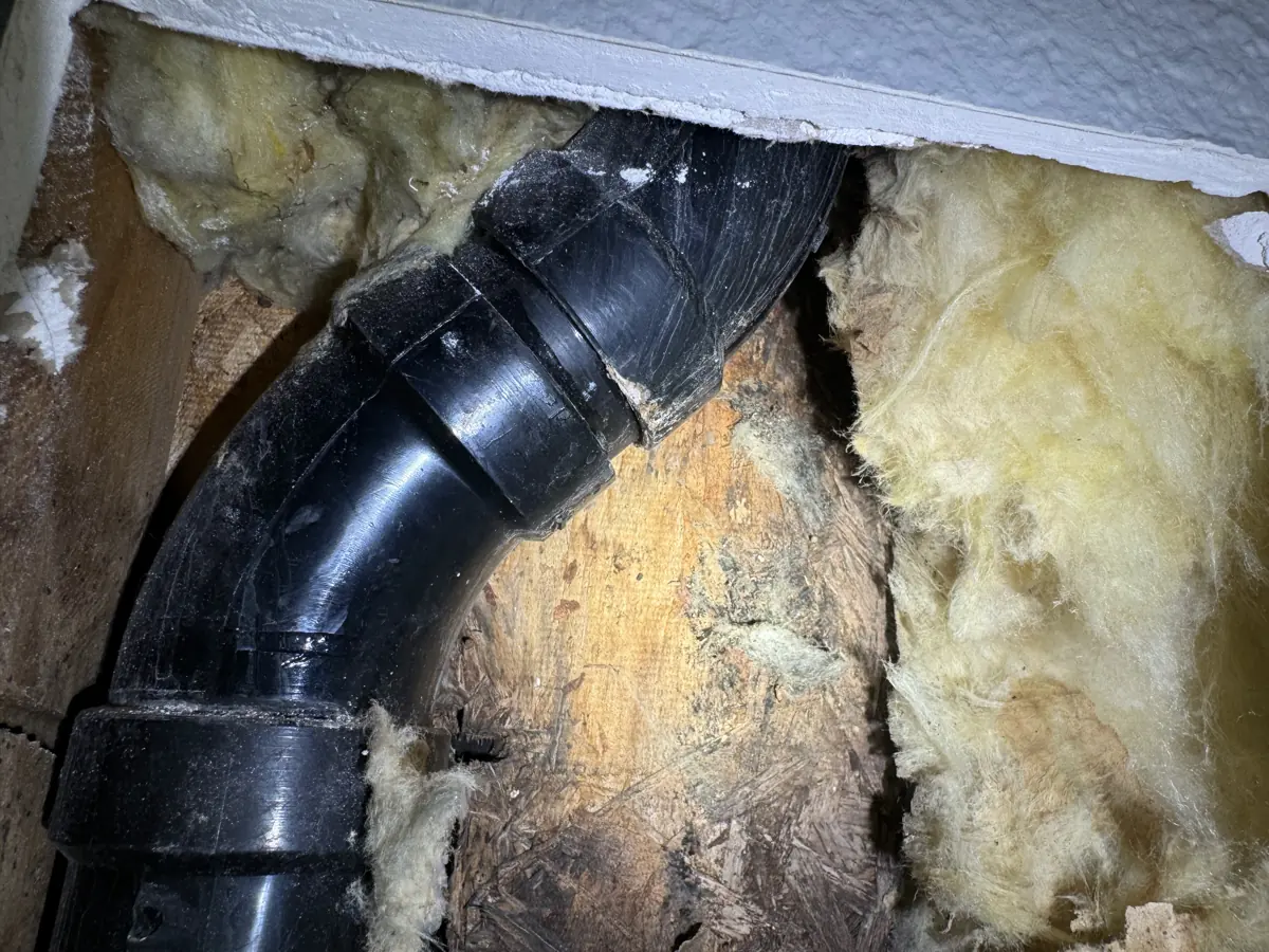 ABS drain repair inside the wall