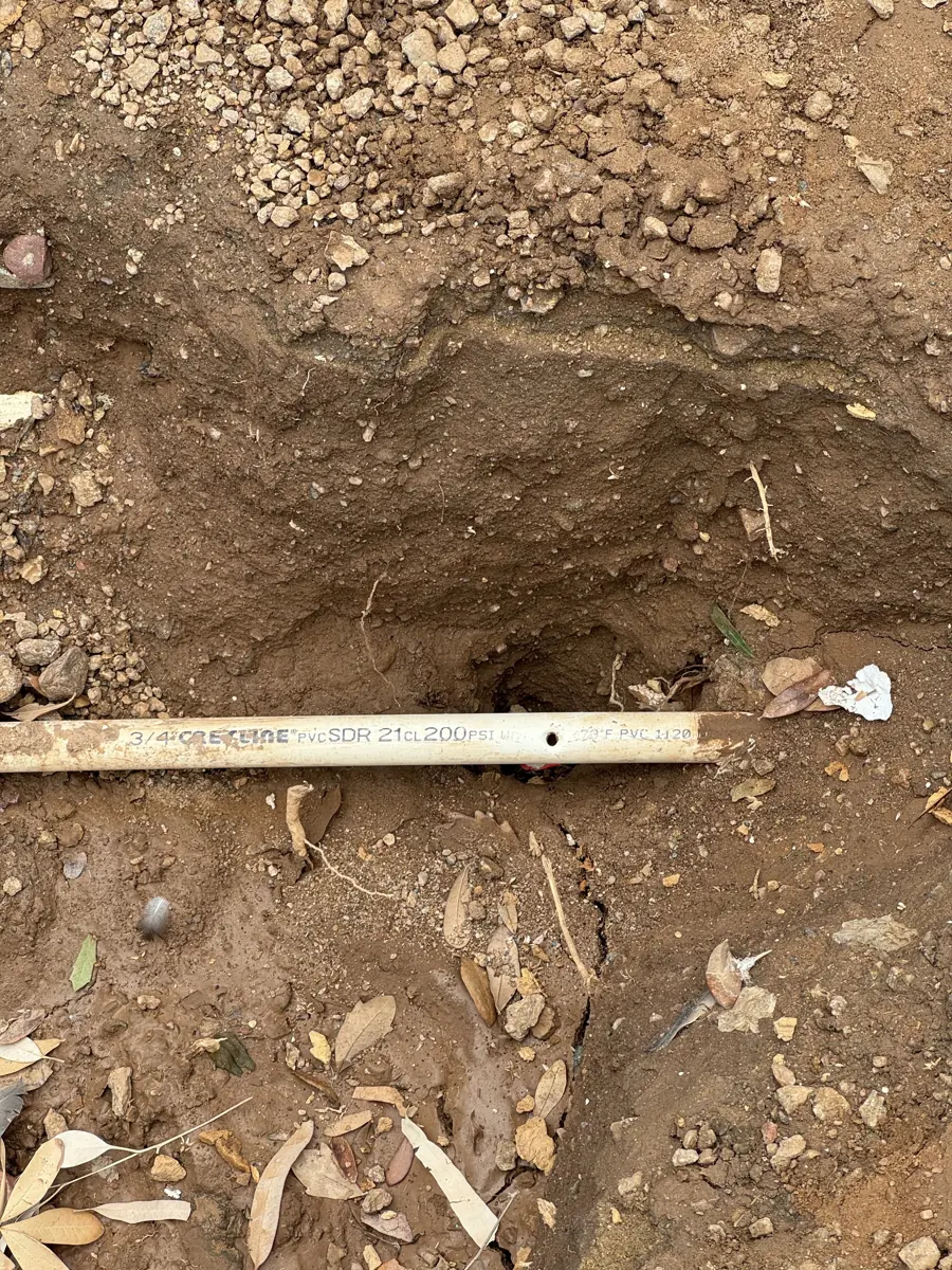 New water line laid in the trench